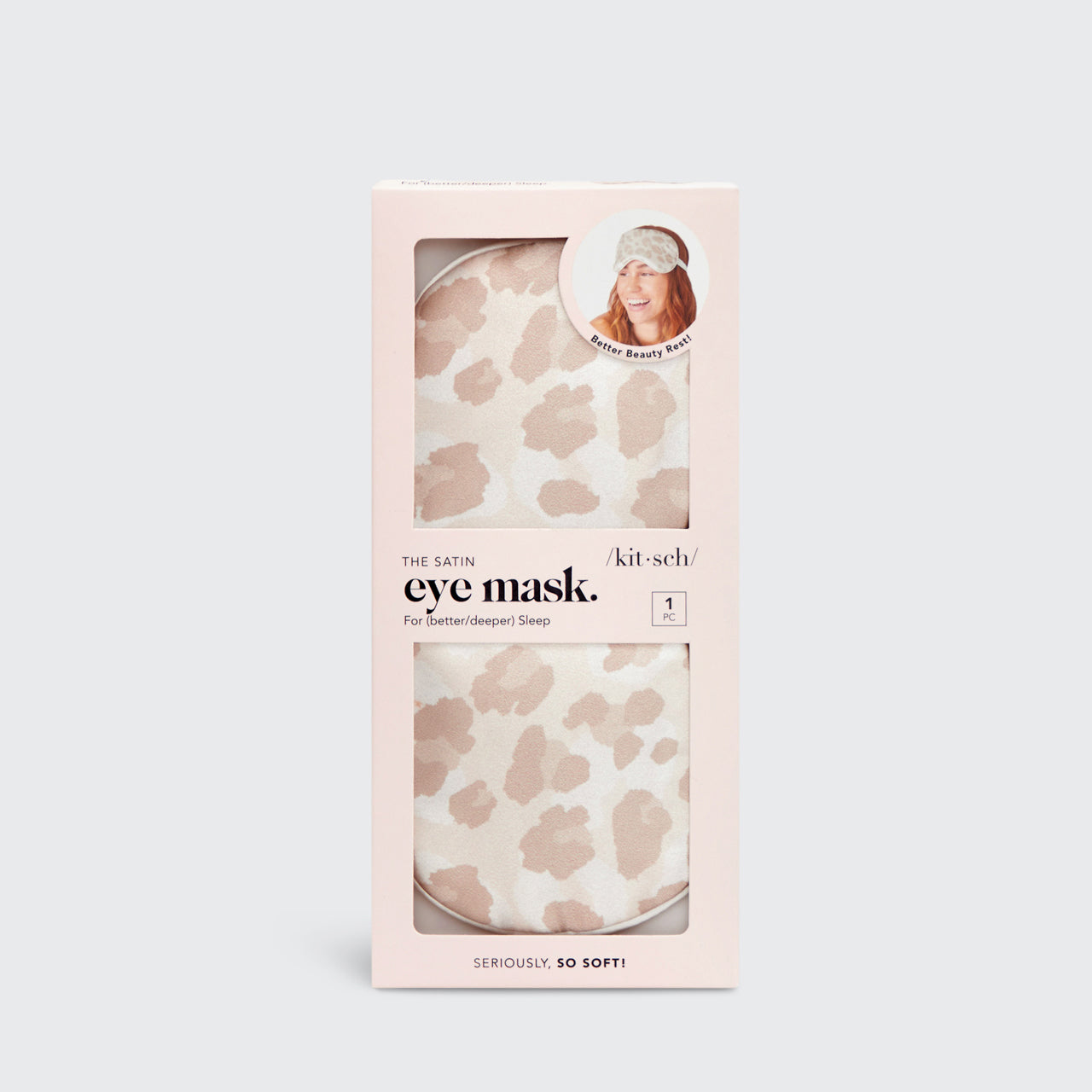 KITSCH: Satin Sleep Eye Mask in Leopard