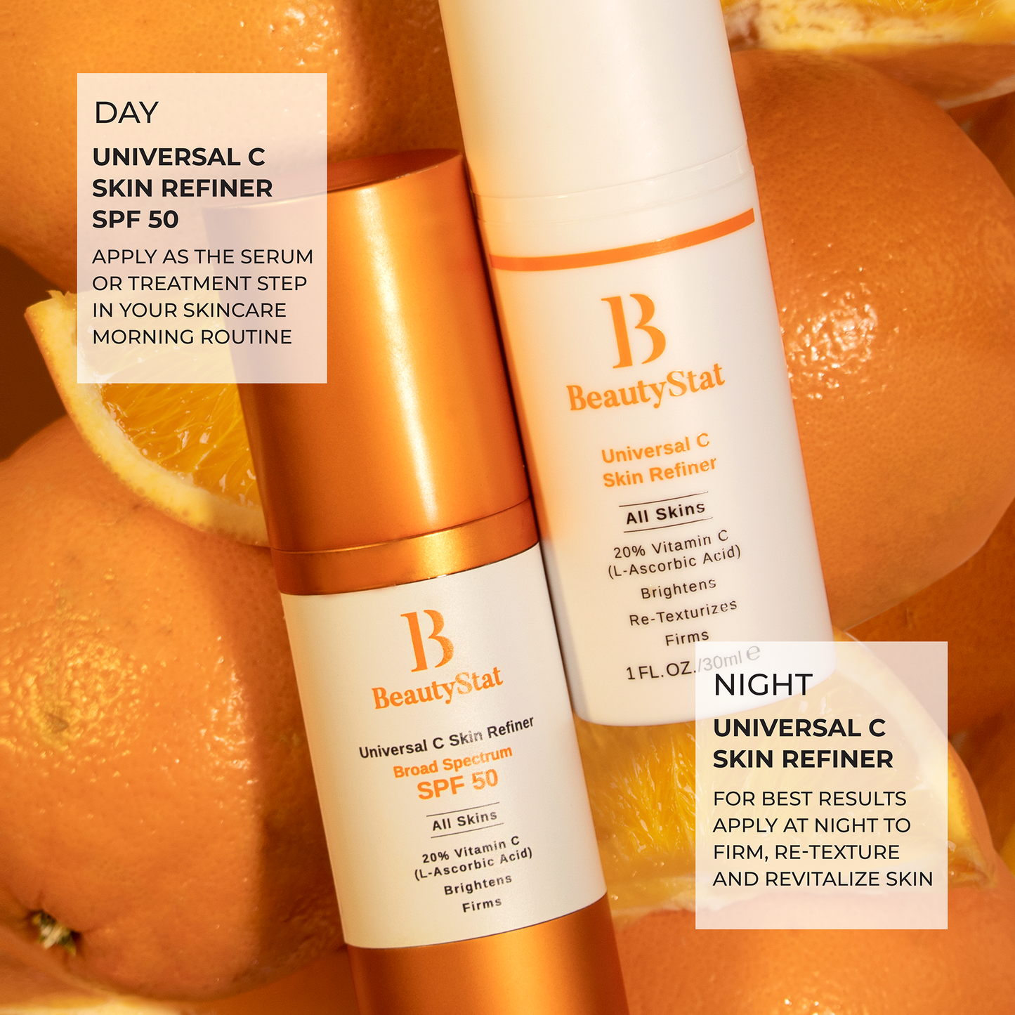 Universal C Skin Refiner Vitamin C Serum + SPF50 Mineral Sunscreen Travel Size