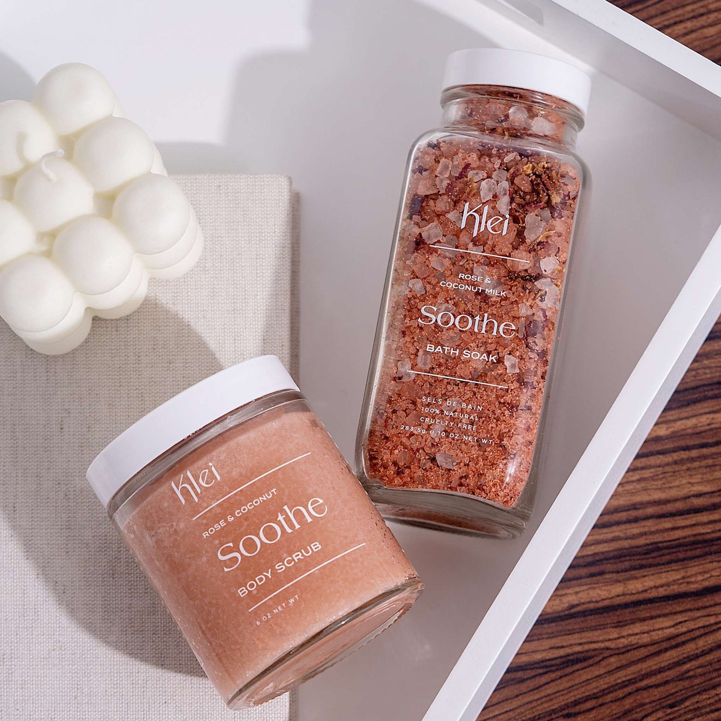 Klei: Soothe Rose Soak & Scrub Self-Care Gift Set
