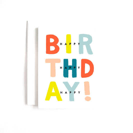 Joy Paper Co.: 3x Happy BIRTHDAY CARD