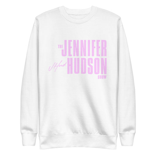 The Jennifer Hudson Show White Crewneck - Lavender Logo